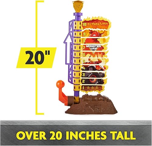 Miniatura 2 de Monster Jam El Toro Loco Big Air Challenge, juego de más de 20 pulgadas de alto con exclusivo juguete Monster Truck, escala 164, juguetes para niños