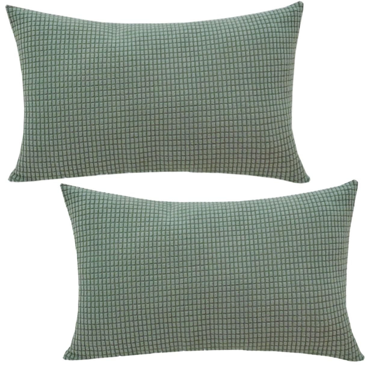 Swj-Swjssb Matcha Green Super King Size Pillow Cases,Square Extra Large Cushion Covers Soft Corduroy Throw Pillow Cover With Invisible Zipper Decorative Pillowcases For Pillows Sofa Couch(,60X80 Cm (Set Of 2))