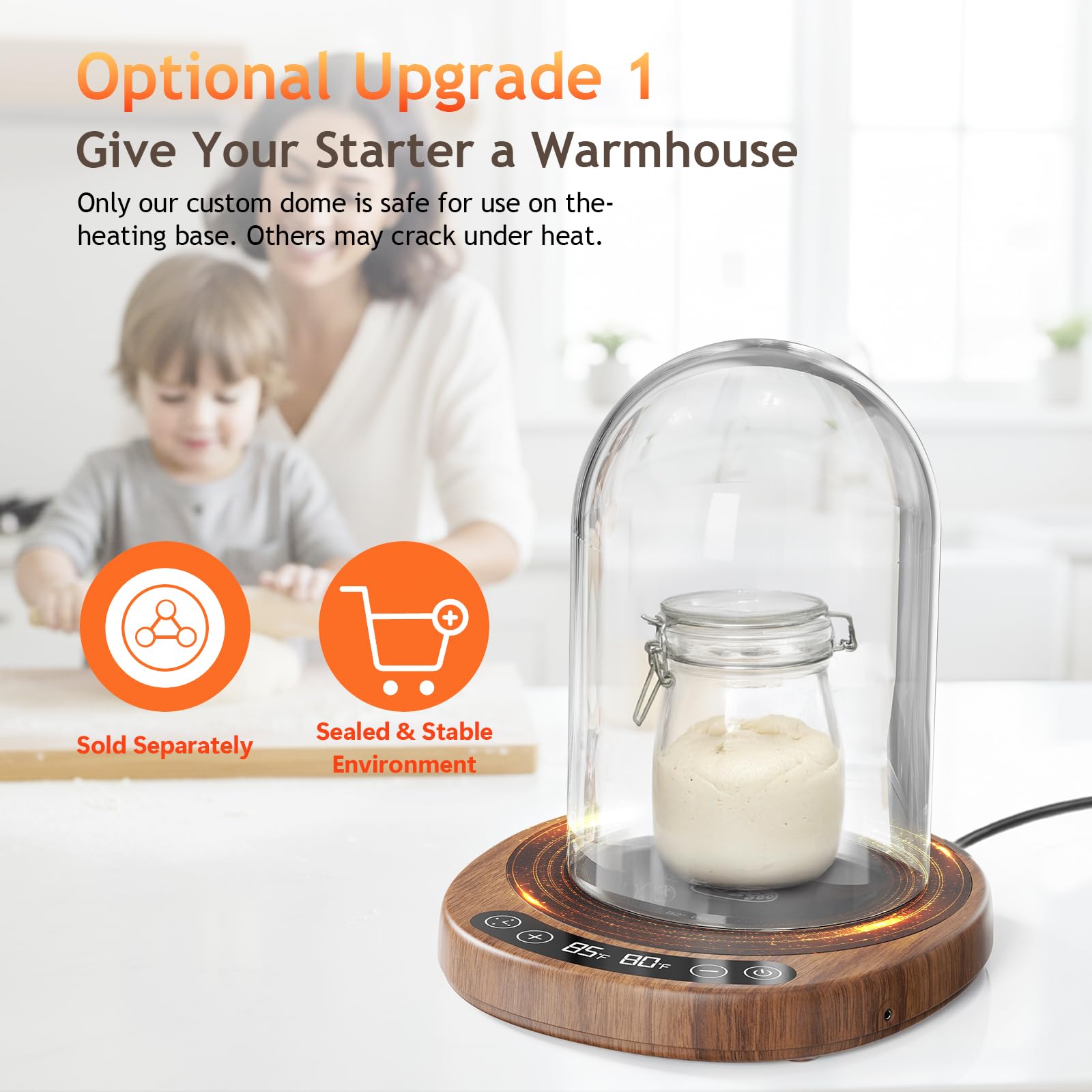 Plus grand 2 en 1 Sourdough Starter Warmer Pro – Tapis chauffant résistant à la pâte 2026, sonde de température de la pâte, contrôle de -17,2 °C (21,1 à 43,3 °C), minuterie 24 heures, surveillance en
