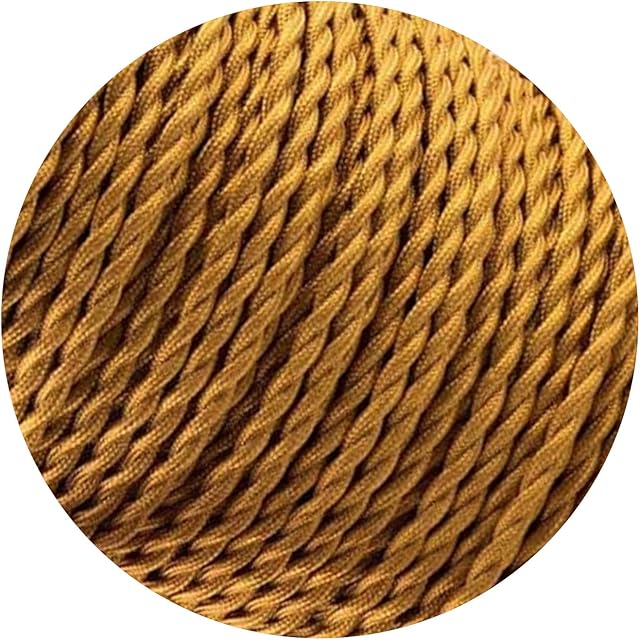 Twisted 2 Core Vintage Fabric Braided Gold Colour Decorative Lighting Cable