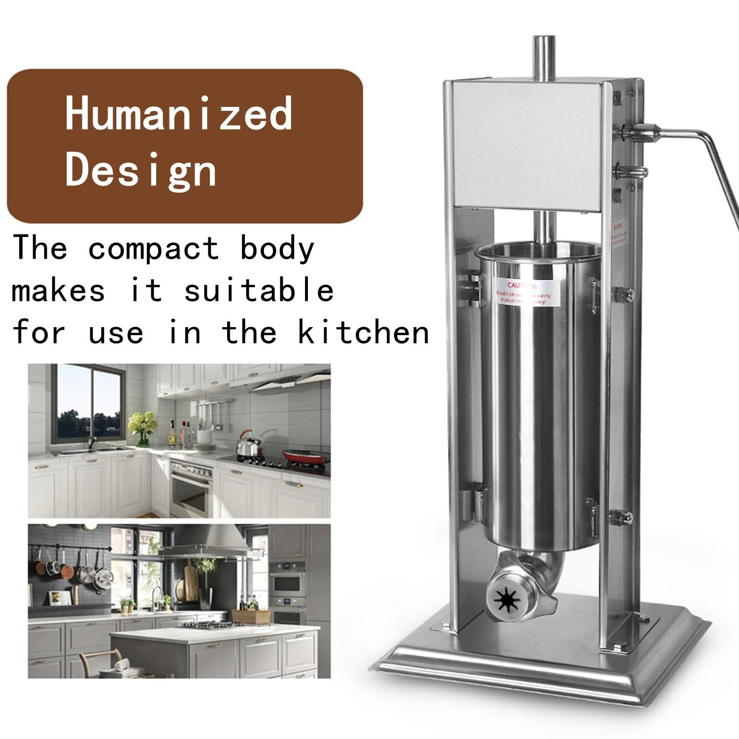 Máquina Manual para Hacer Churros y embutir Salchichas, con 4 boquillas, de Acero Inoxidable, para Hacer donas de Postre, Ideal para Uso doméstico y Comercial (5 l)