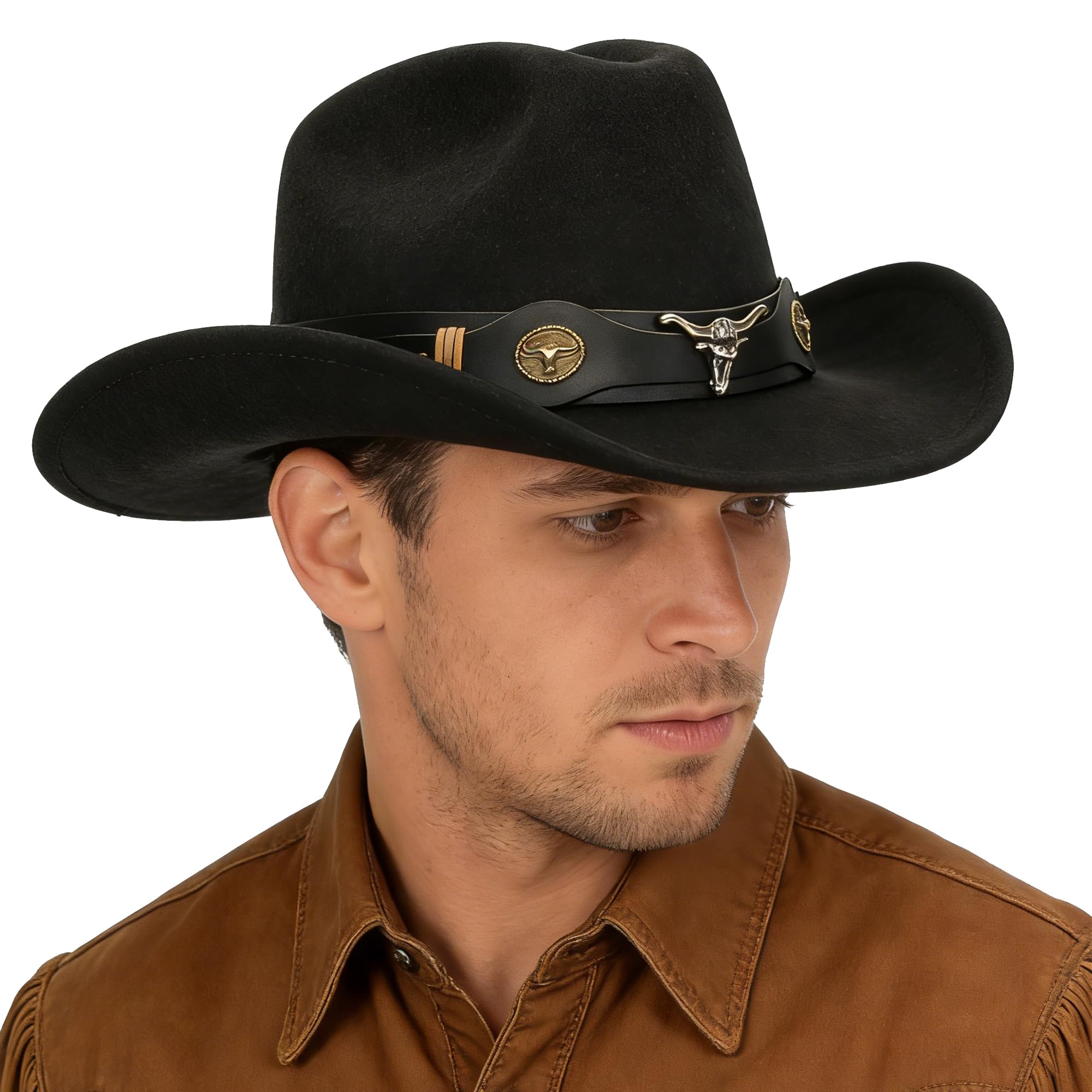 Cappello da cowgirl western da donna con strass scintillanti, cappello da cowboy in feltro, cappello da rodeo per discoteca, taglia M/L