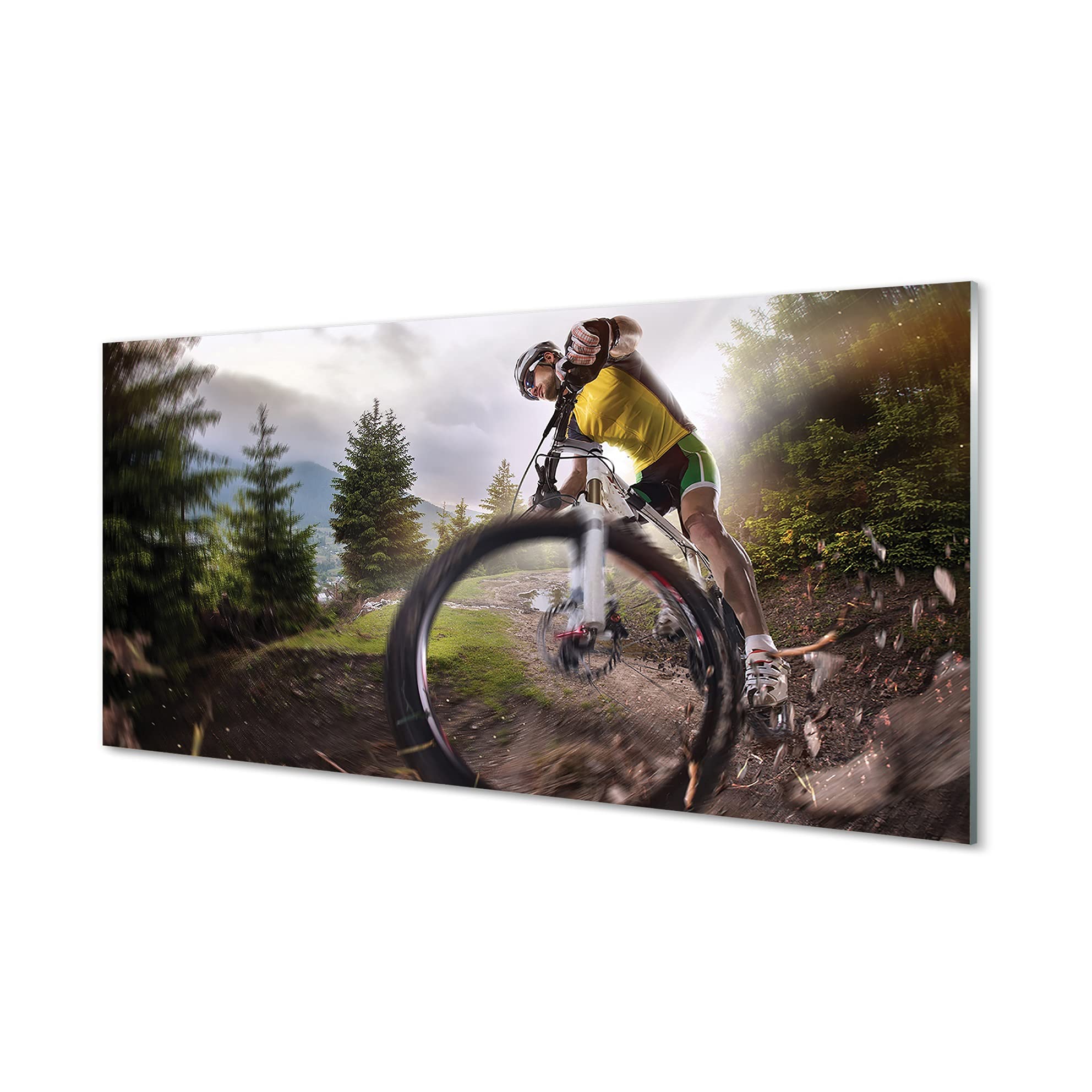 Tableau Impression sur Verre Bikesport Tulup 100x50cm, l'élégance murale moderne