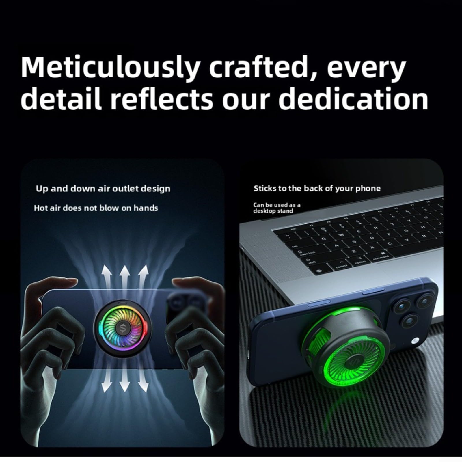 Raffreddatore per cellulare da 35 W con tecnologia di raffreddamento a semiconduttore e RGB, radiatore leggero con clip posteriore, per videogiochi, compatibile con smartphone e console portatili