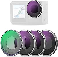 Vista 1 de Neewer CPL & ND - Juego de filtros compatibles con DJI Osmo Action 4/Action 5 Pro (paquete de 4), atornillable CPL + ND8 + ND16 + ND32, accesorios