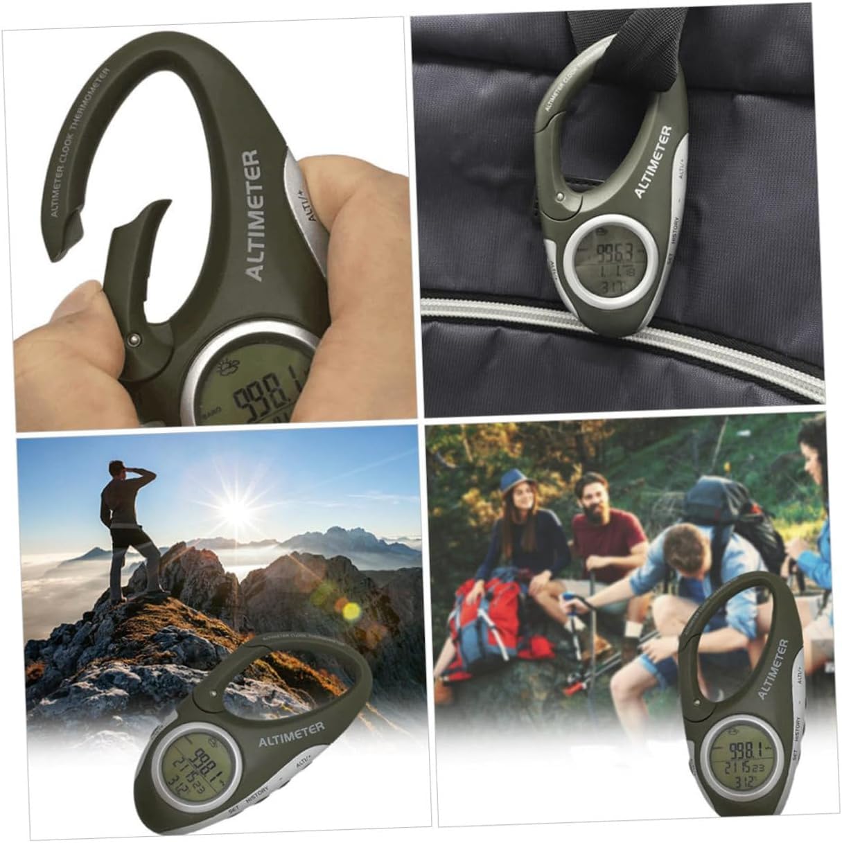 Baromètre altimètre numérique multifonctionnel avec boîtier ABS rétroéclairé pour escalade camping sports de plein air
