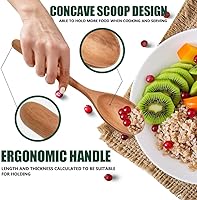 Vista 1 de Cucharas de madera para cocinar, juego de 2 cucharas de madera, cucharón de cocina, utensilios de cocina, antiadherentes, resistentes al calor