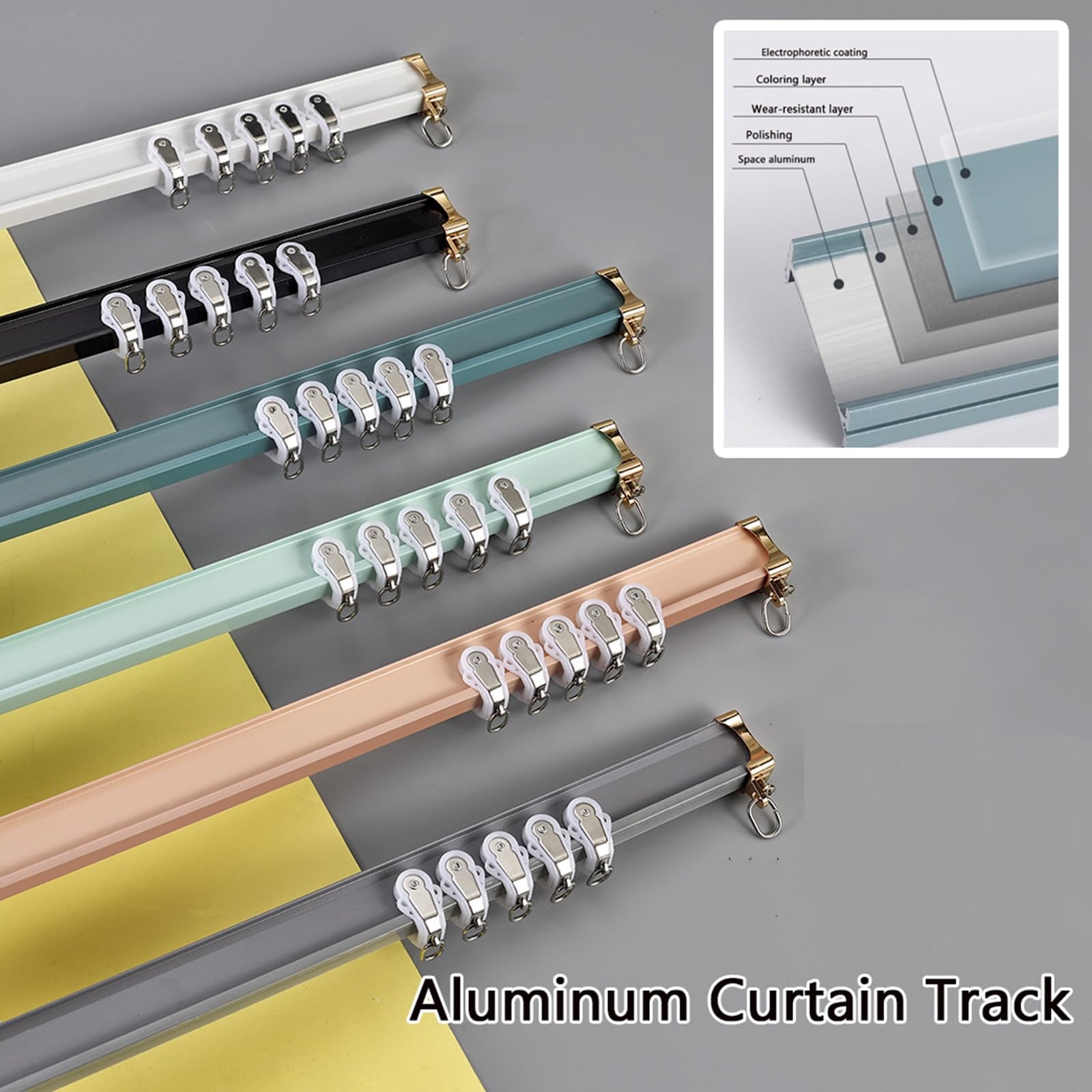 Sistema di binari per tende flessibili – Biegbares Aluminium Gardinenschiene für Erkerfenster und Vorhänge 4m Schwarz – Ideal für Wohnzimmer und Schlafzimmer.