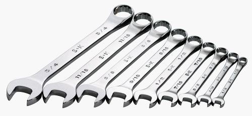 Sk Professional Tools 86011 9-Piece 6,12-Point Fractional Combination Wrench Set - Superkrome Finish, Set Of 9 Chrome Wrenches Made In Usa #TOP28
