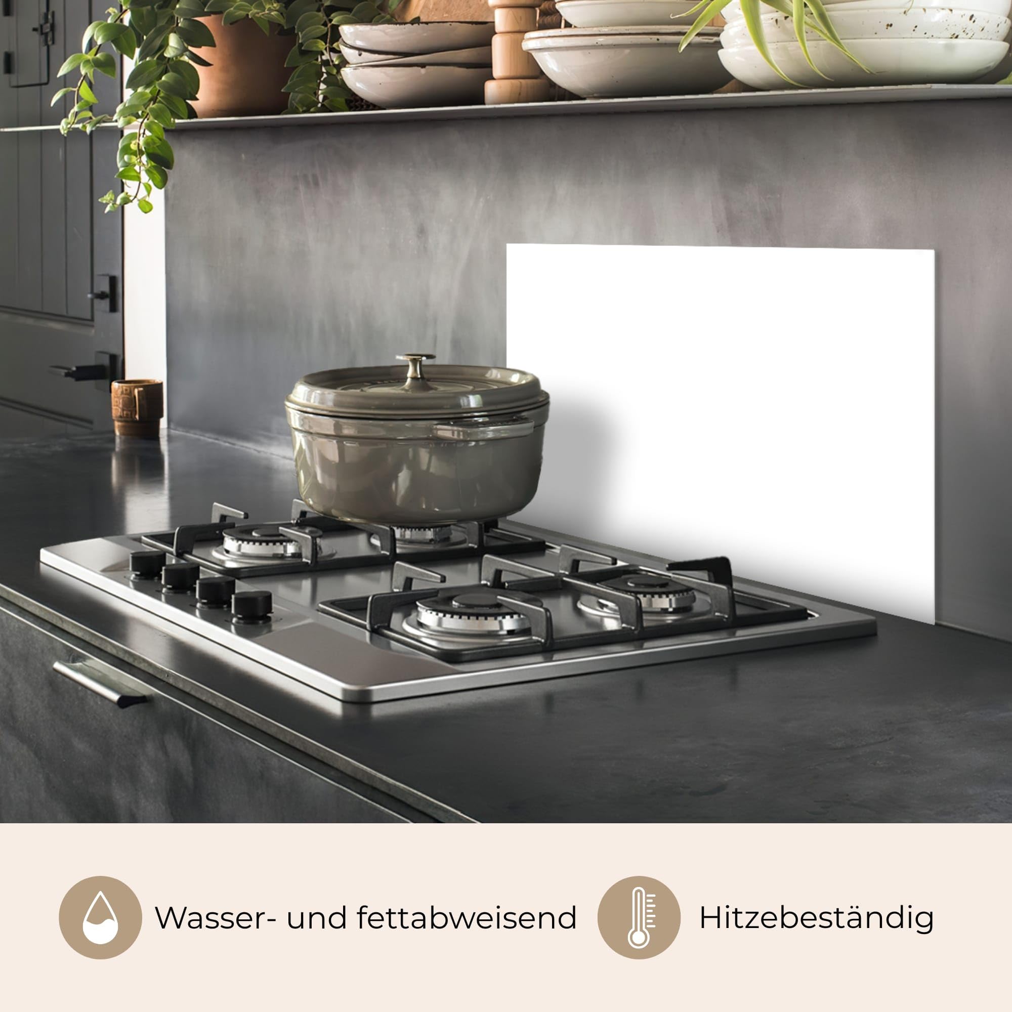 KitchenYeah© Küchenrückwand 60x40 cm Selbstklebende Kitchen Wall Protector Küchen Rückenwand Küchenfronten Küchenrückwände Küche Wand Weiß - Farben - Neutral