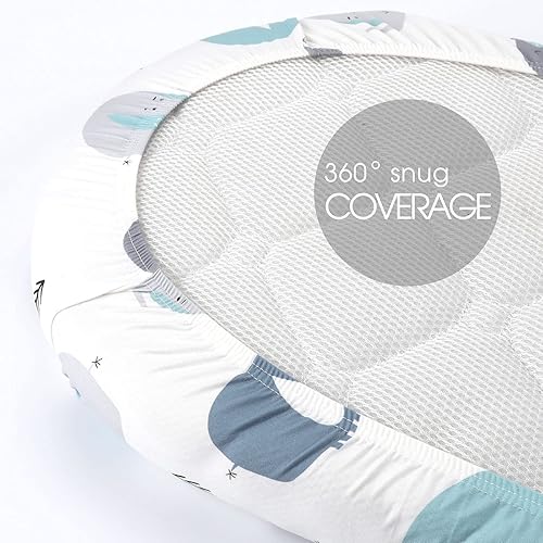 Miniatura 6 de Juego de 2 sábanas ajustables elásticas ultra suaves y universales para colchones de moisés rectangulares, ovalados o de reloj de arena o