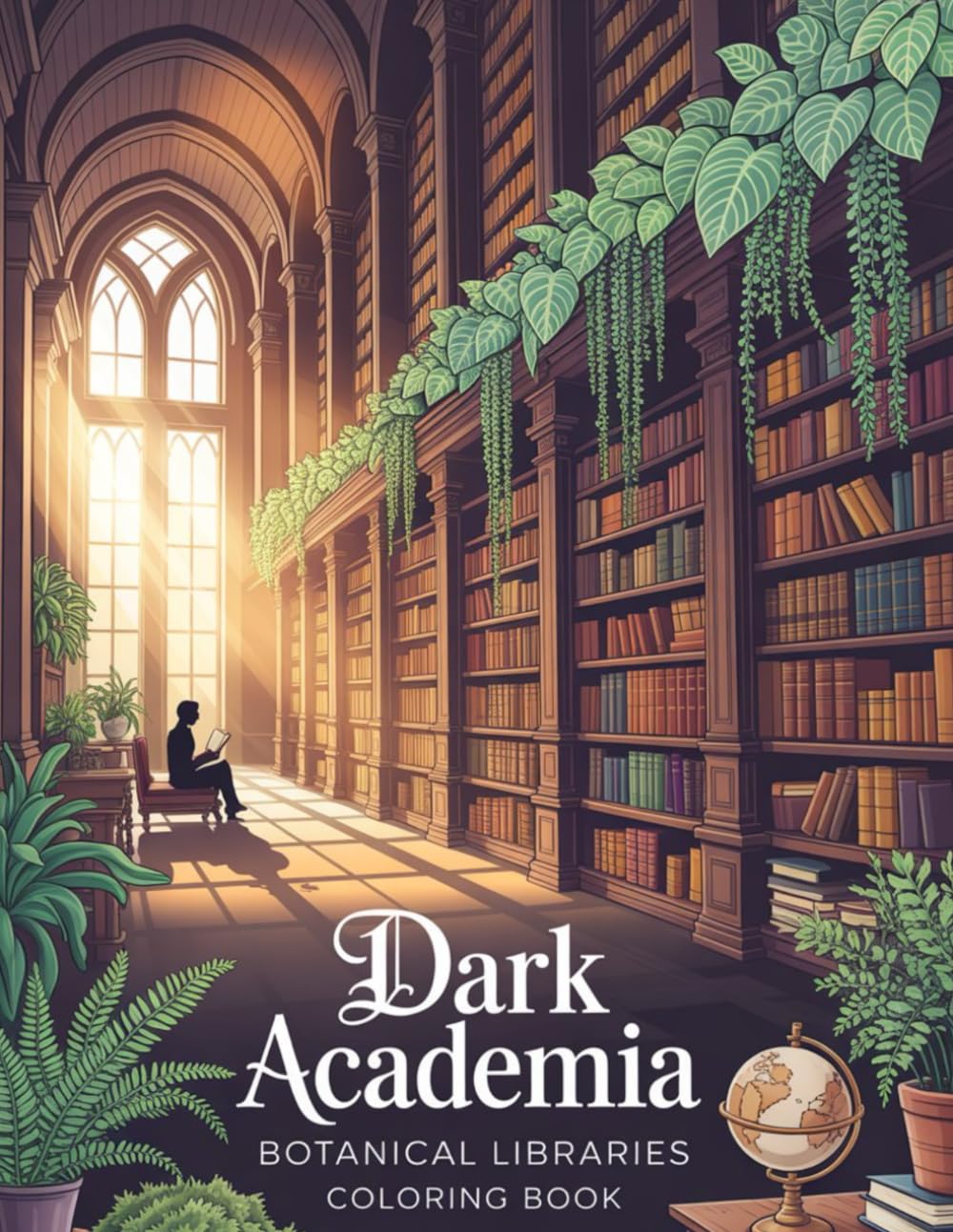 The Midnight Herbarium (or your original: Dark Academia Botanical Libraries): A Dark Academia Coloring Book for Adults: Aesthetic Botanical ... Florals for Stress Relief and Relaxation