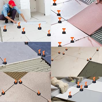 250pcs Tile Leveler Spacers and 1000PCS 3mm Tile Spacer, Reusable Tile Leveling System 1/16 Kit with 5pcs Special Wrench and 20pcs Steel Pins, Tile Installation for Building Walls & Floors(1/8IN 250)