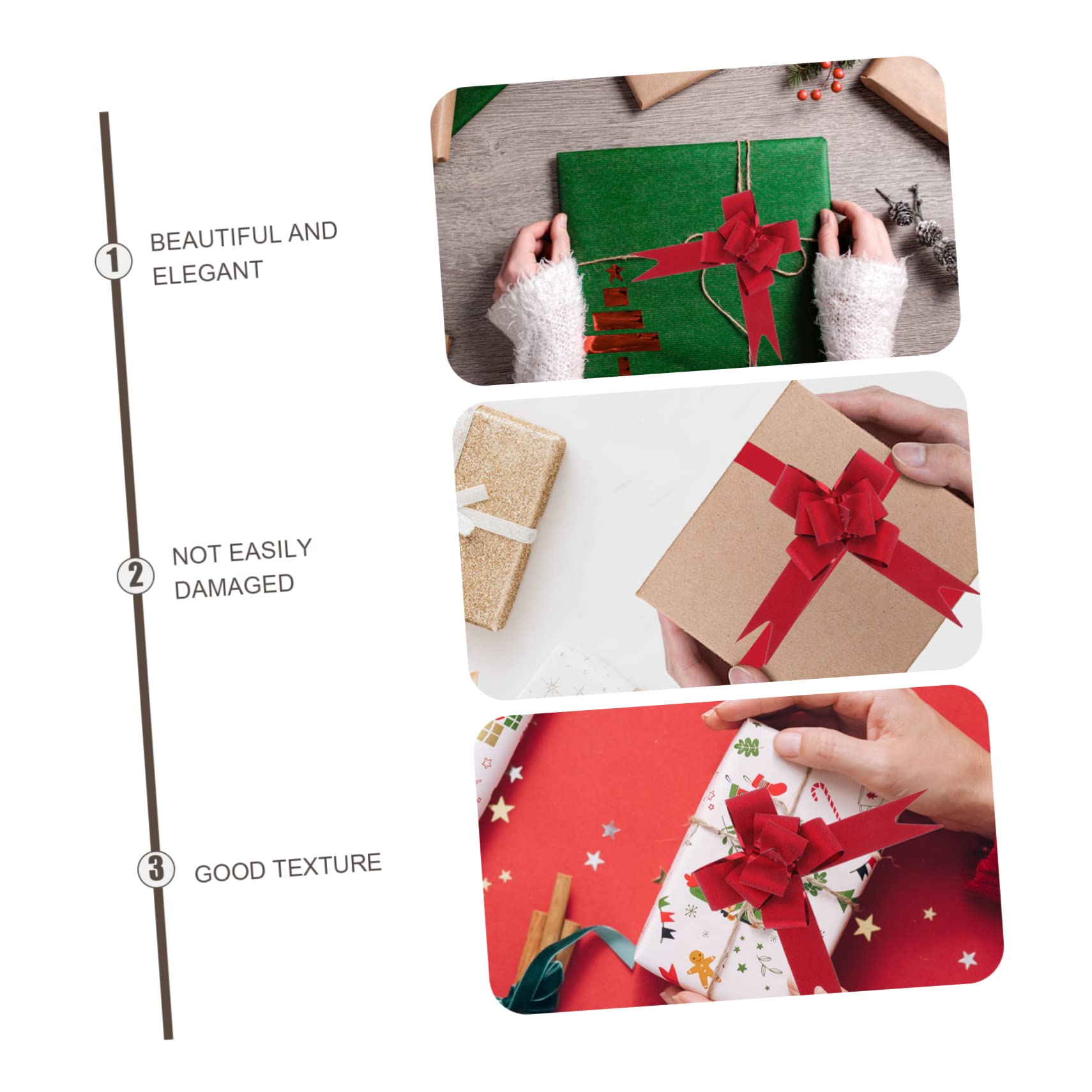 Moños Decorativos Pull Bow Ribbon para Y Fiestas Cumpleaños Bodas Navidad Fácil Uso 50 Piezas X 4