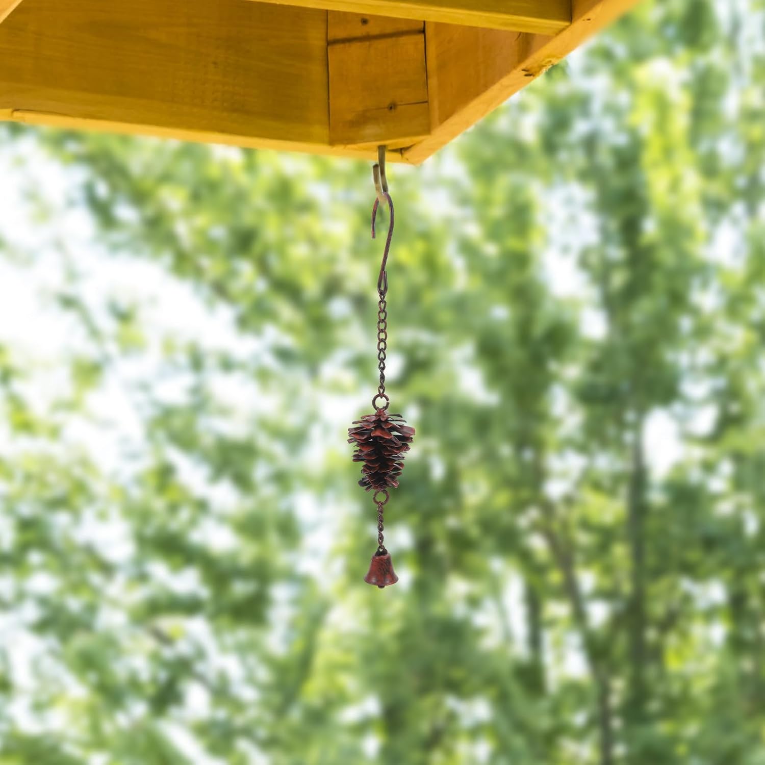 Angoily Pinecone Wind Chime with Bells Outdoor Garden Decor Decorative Pine Cones Hanging Bells for Decoration Christmas Outdoor Hanging Decorations Porch Patio Yard - Image 3