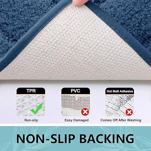 Miniatura 224 de Buganda Alfombras de baño, 24" x 16", Alfombras de baño de microfibra suaves y absorbentes, Alfombra de ducha esponjosa antideslizante, Alfombras de