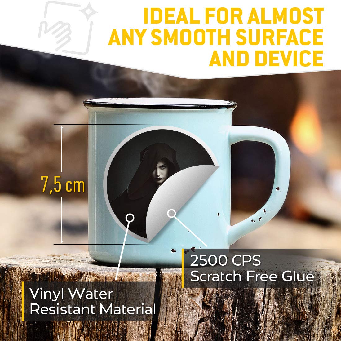 Lot De 2 Autocollants En Vinyle Pour Ordinateurs Portables, Tablettes, Bagages, Scrapbooking, Réfrigérateurs, Autres Surfaces Planes Et Lisses - 7,5