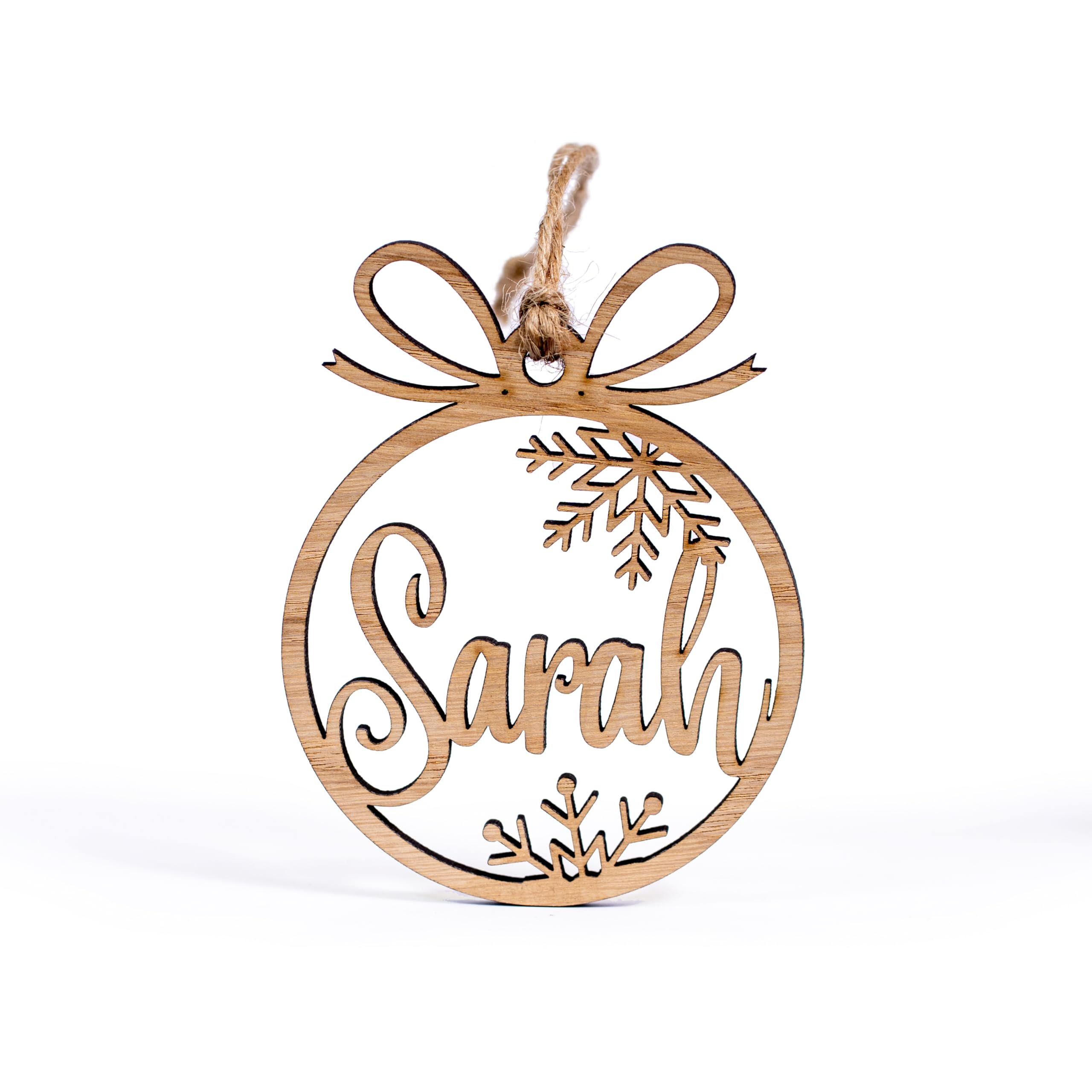 Personalised Christmas Wooden Bauble, Christmas Tree Ornament, Xmas Hanging Decoration, Unique Seasonal Gift