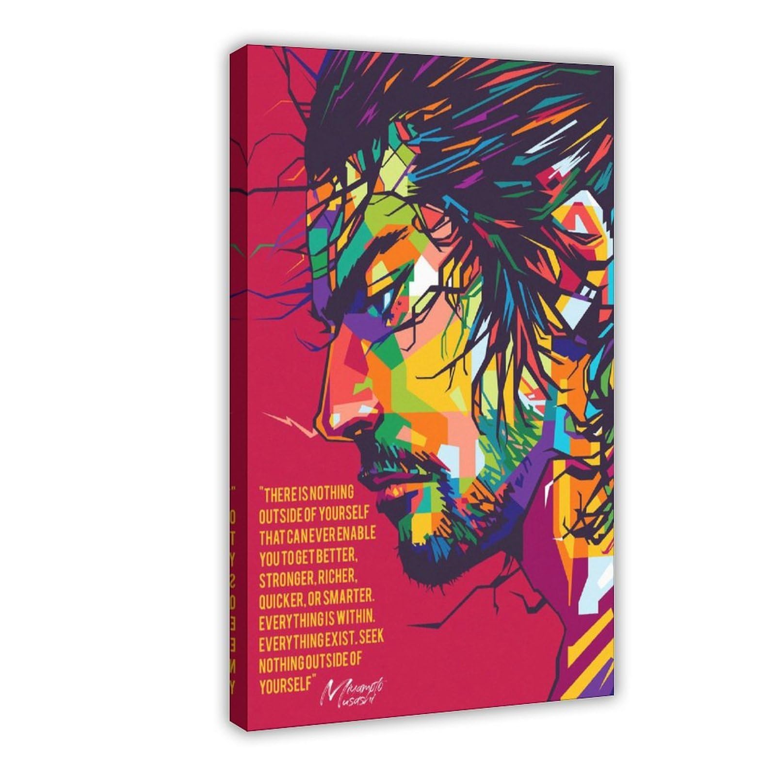 Qnvjqkdsi Frame Japanese Samurai Miyamoto Musashi Quote (6) Canvas Poster Bedroom Decor Landscape Office Room Decor Gift 12" L X 18" W