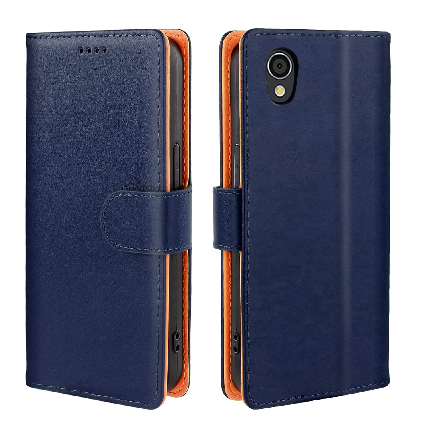 【J.DL直営店】AQUOS Sense2 ケース 手帳型 SHV43 手帳 SH-01L SH-M08 手帳型 ケース Android One S5 携帯カバー レザー 耐衝撃 耐摩擦 全面保護 マグネット式 カード収納 スタンド機能 手触りが良い 人気 上質(ブルー)