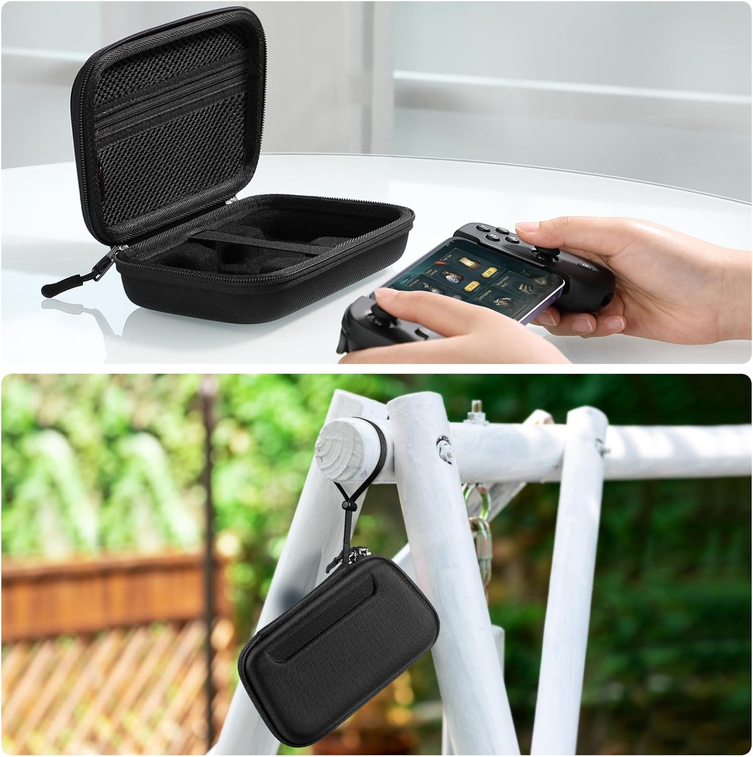 Fintie Carrying Case for Backbone One Mobile Gaming Controller - [Shockproof] Hard Shell Protective Cover Travel Bag with Inner Pocket (Black) - Image 8