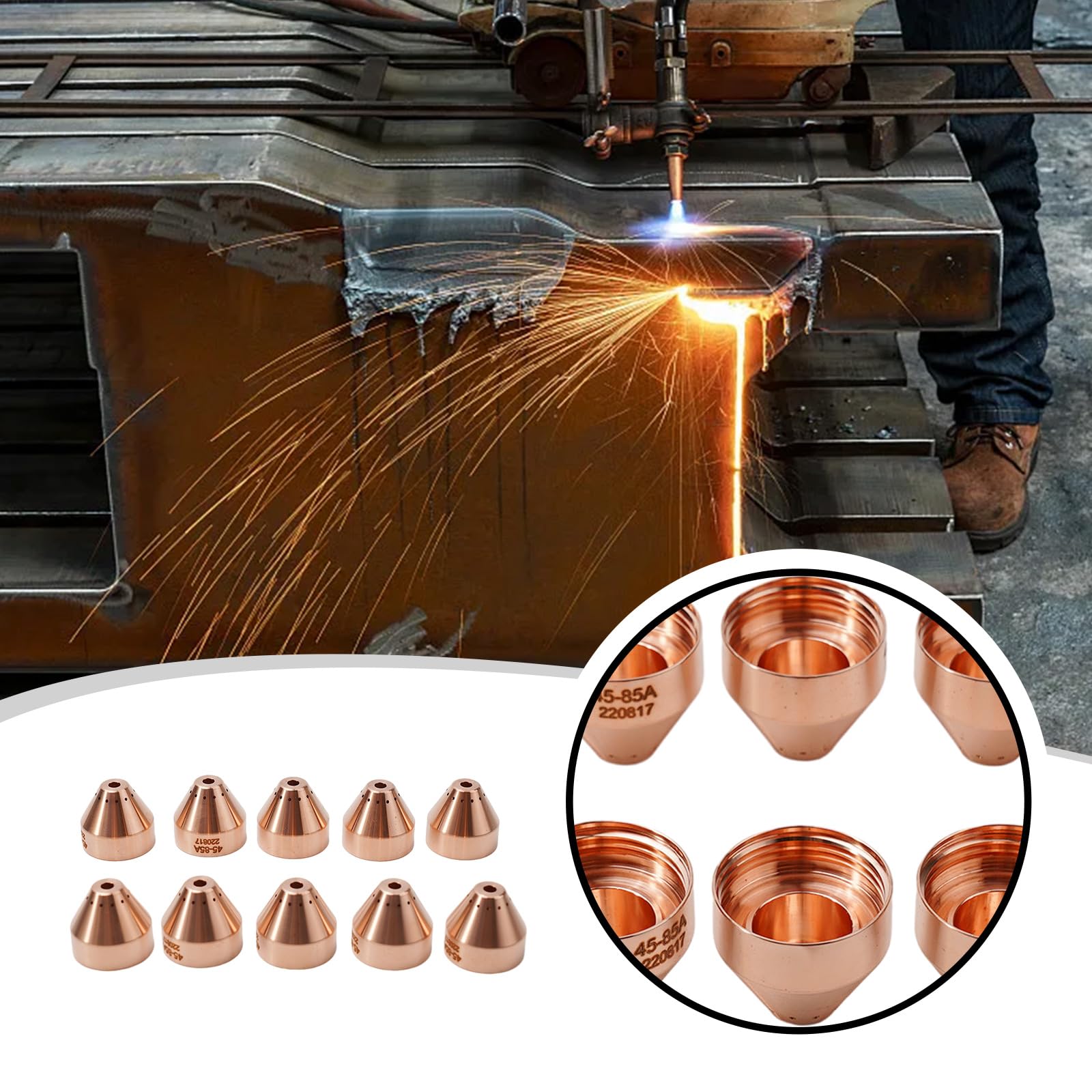 10Pcs 220817 Plasma Cutter Shield Fit For 45XP6585105 Plasma Cutter Machine Mechanized Plasma Cutting Torch Consumable product thumbnail 6
