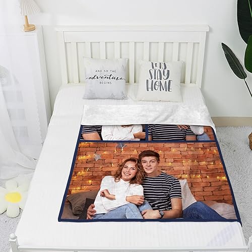 Miniatura 3 de Manta personalizada con imagen, manta personalizada para parejas, manta de fotos para sofá, familia, Navidad, Halloween, cumpleaños, boda, regalos