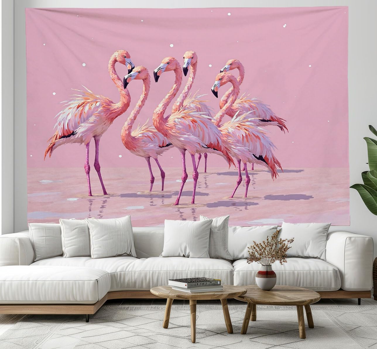 Tapiz de flamenco rosa de 200x150cm: arte de pared suave y ligero para transformar tu dormitorio 8