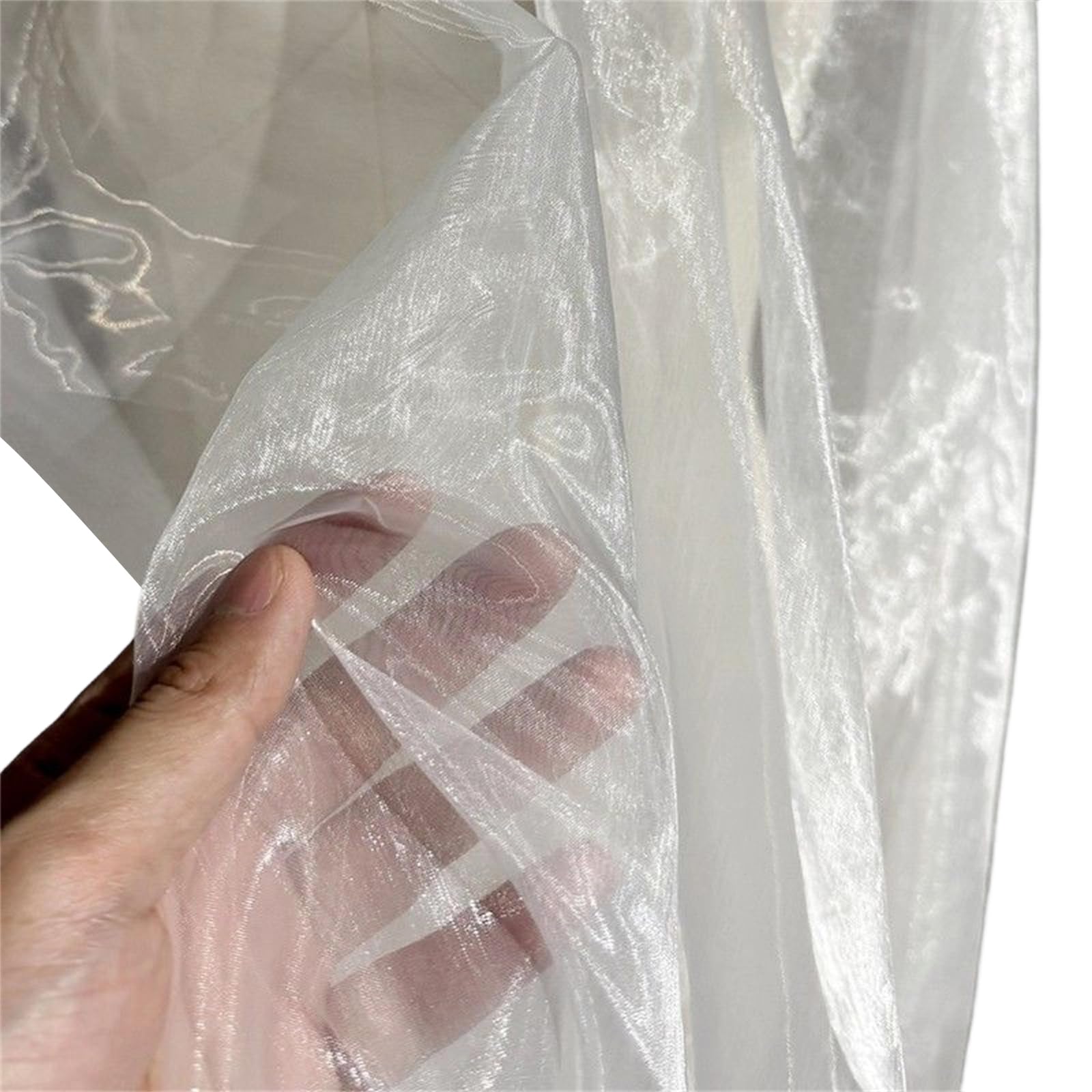 Kalttoy Shimmering Organza Fabric 50x140cm Gradient Color Tulle Cloth for Evening Dress Costume Dressmaking Sewing Craft Project Metallic Organza Cloth Wedding Dress