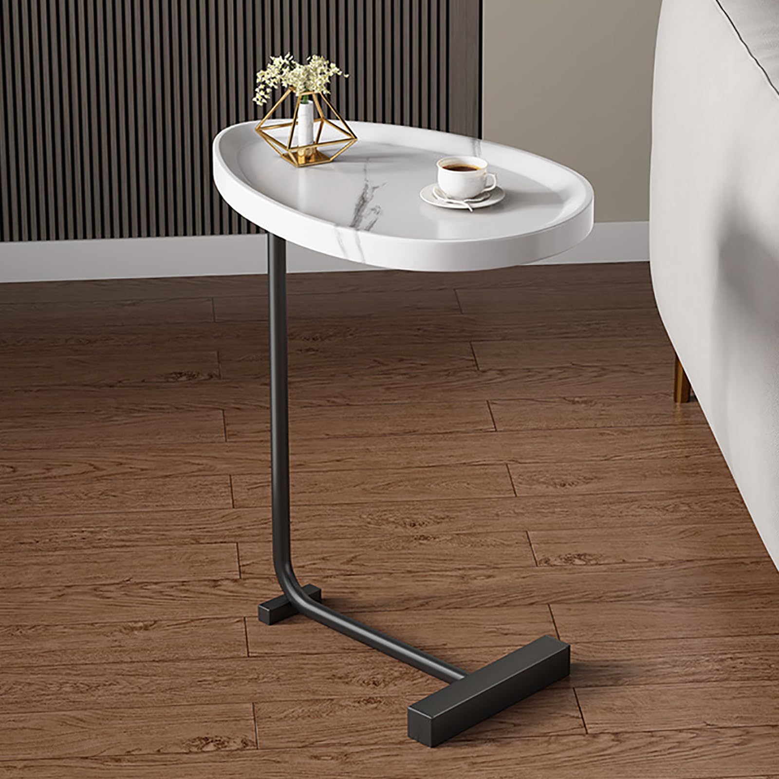 Mesa en C para sofá ideal para desayunar o trabajar desde el salón