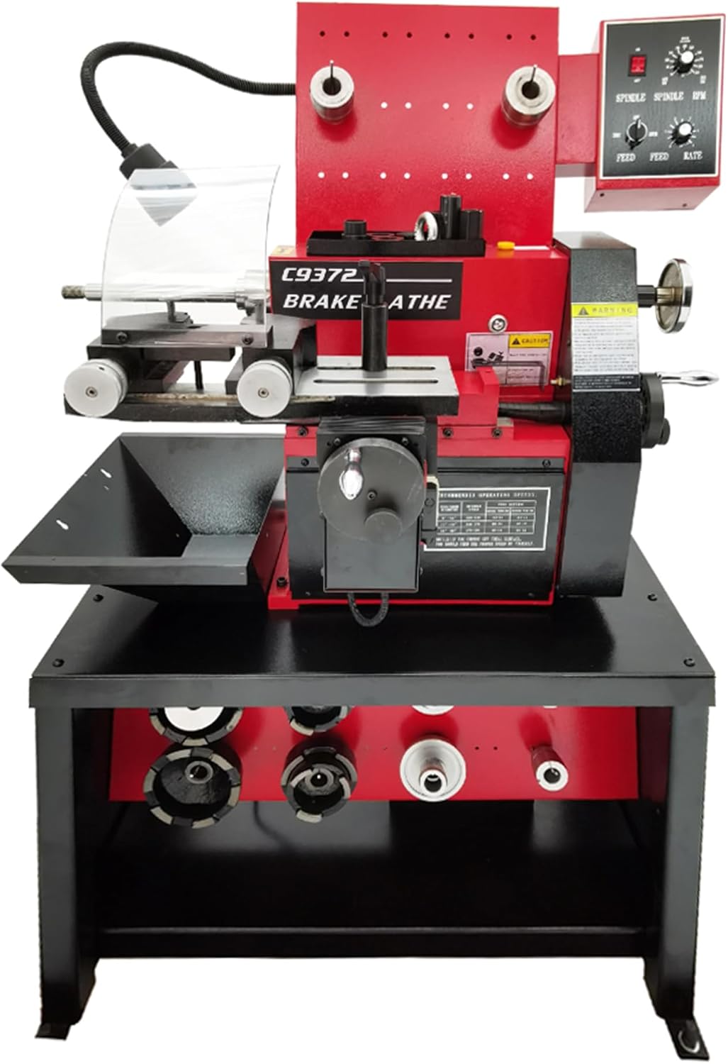 C9372 Combination Disc/Drum Brake Lathe C9372 Dual Purpose Brake Disc Repair Machine Drum Maintenance Lathe Turning Machine with Bench and Standard Tooling Full Accessories, AC110V