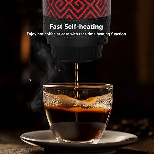 Miniatura 3 de Cafetera de regalo para viajes, máquina de café eléctrico portátil a pilas para camping, cafetera recargable autocalentable con café molido y