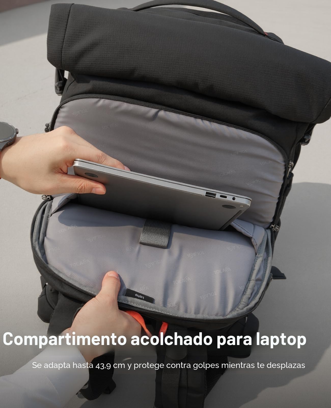 Tolaccea Mochila de Viaje Expandible 40L-55L, Mochila Viaje Cabina Avion TSA, Mochila Grande para Portátil 17,3", Travel Backpack Impermeable para Hombre Mujer, Senderismo y Acampada