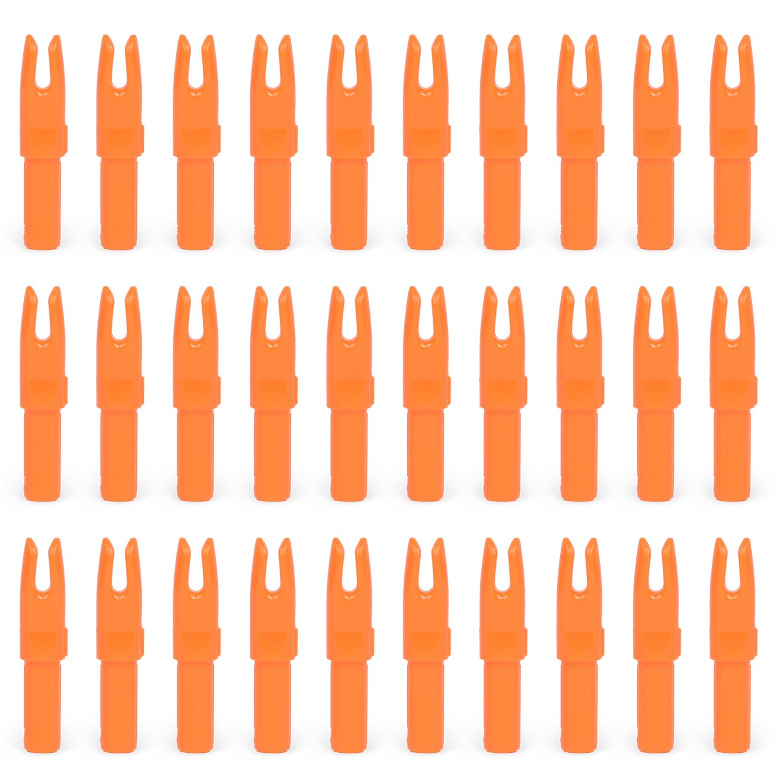 Pack of 30 Arrow Nocks Replacement Nocks for Archery ID6.2 mm/0.244 Inch Inserts Made of Plastic Replacement Nocks for Archery Hunting (Orange)