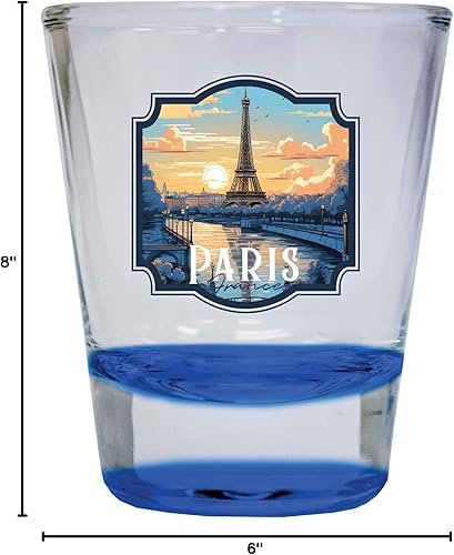 Vista 7 de R and R Imports Paris France Design A Souvenir - Vaso de chupito (1.5 onzas), color naranja Naranja Individual