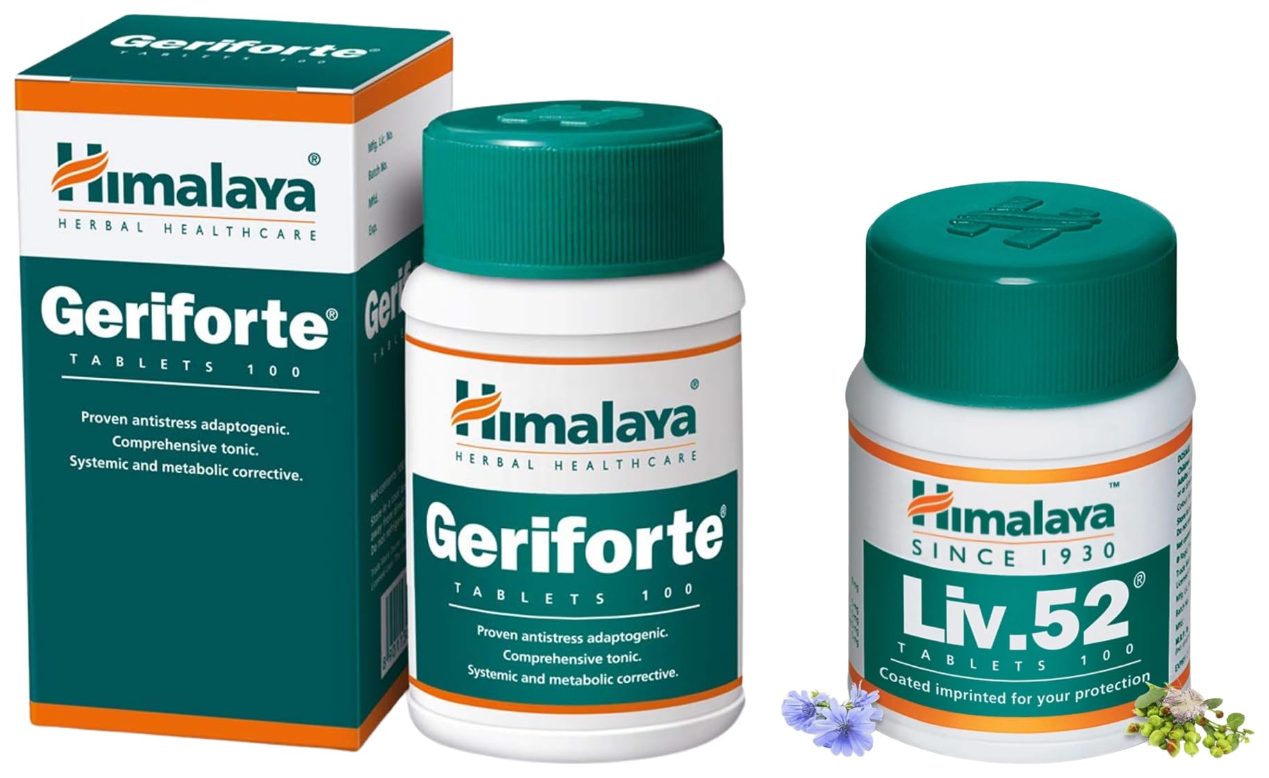 Himalaya Geriforte Tablets - 100 Count Liv.52 Tablets - 100 Counts