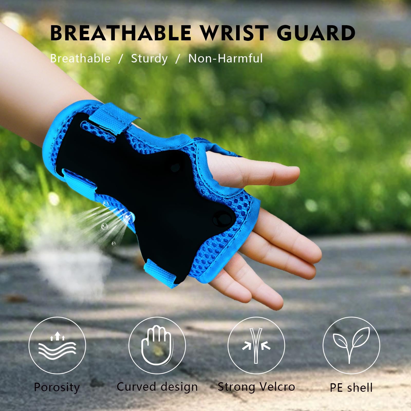 Ginocchiere per bambini, 6 in 1, per ragazzi e ragazze, set di protezioni per il polso per bambini di 3 – 8 anni, per pattinaggio, ciclismo e skateboard