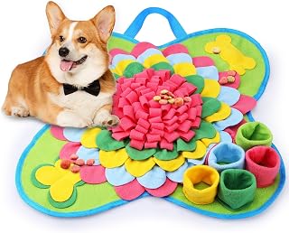ORIA Snuffle Mat for Dogs, 20x20'' Interactive Dog Sniff Mat for Boredom, Slow Eating Keep Busy, Encourages Natural Foraging Skills, Pet Foraging Mat for Dogs Cats Rabbits