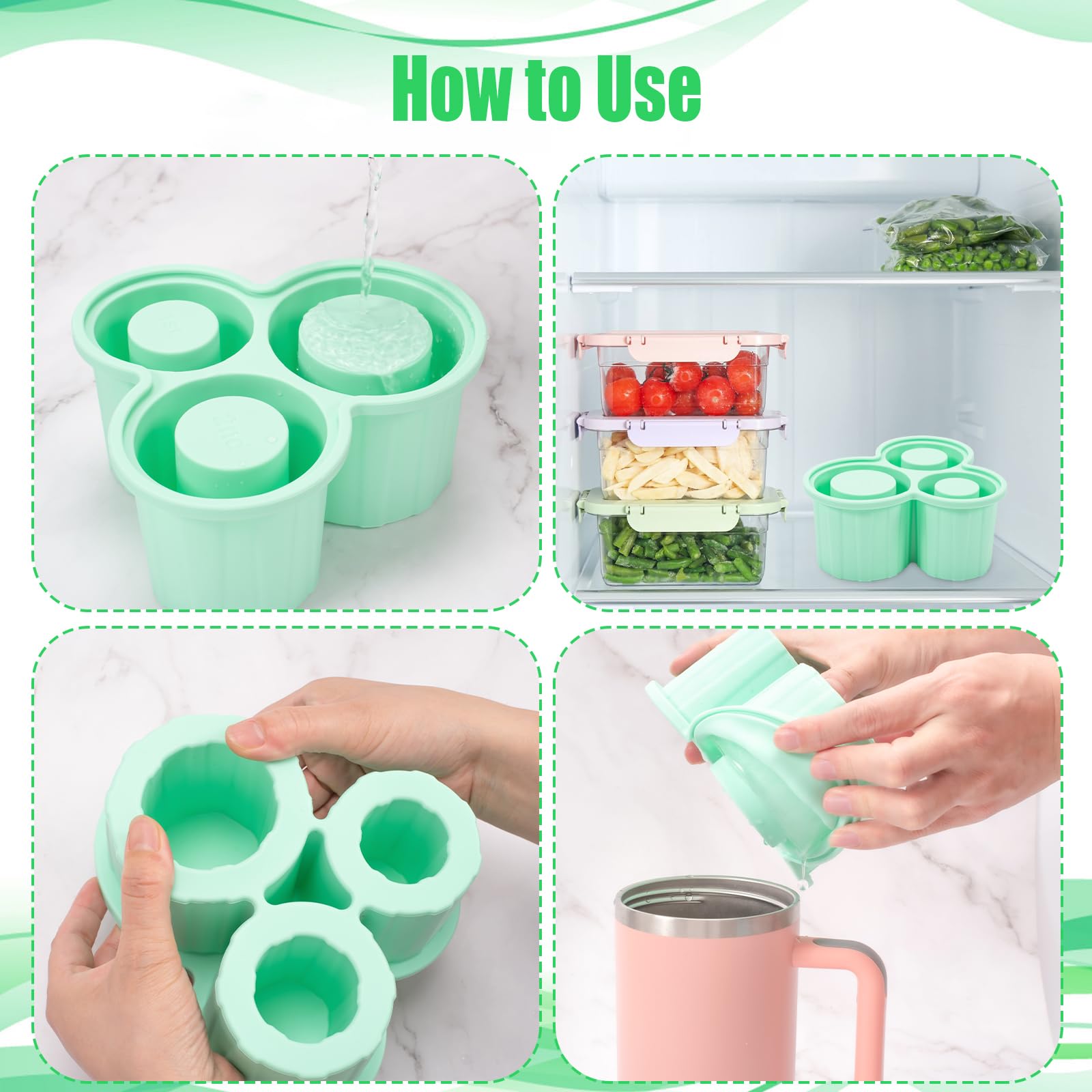 Vassoio Per Cubetti Di Ghiaccio A 2/3/4/30 Griglie Compatibile Con I Bicchieri Stanley Cup Tumbler Stampo Per Ghiaccio In Silicone A Forma Cili~p138039218