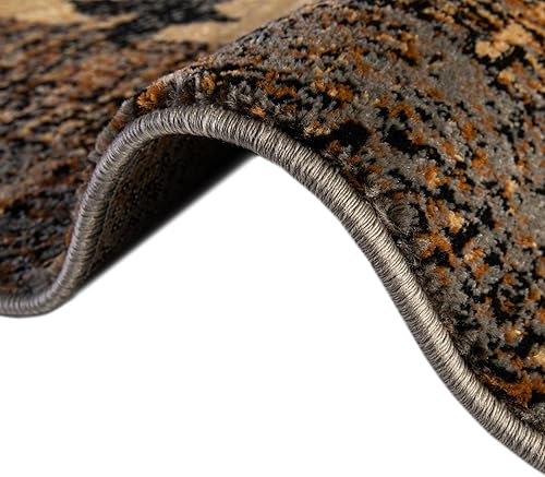 Miniatura 7 de Unique Loom Barista Collection - Alfombra moderna a cuadros, contemporánea, multicapas, Polipropileno, BeigeCarbón