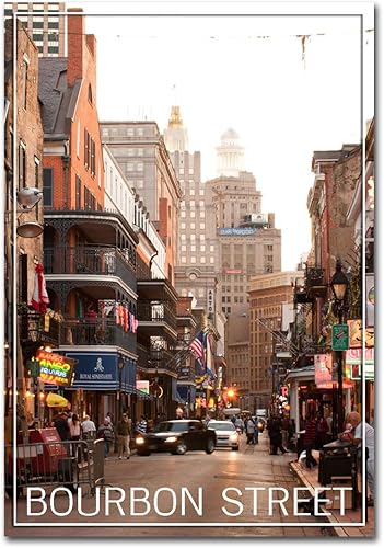 Bourbon Street, New Orleans Central Business District - Imán para nevera, tamaño 2.5 x 3.5in Bourbon Street, New Orleans Central Business District - Imán para nevera, tamaño 2.5 x 3.5in