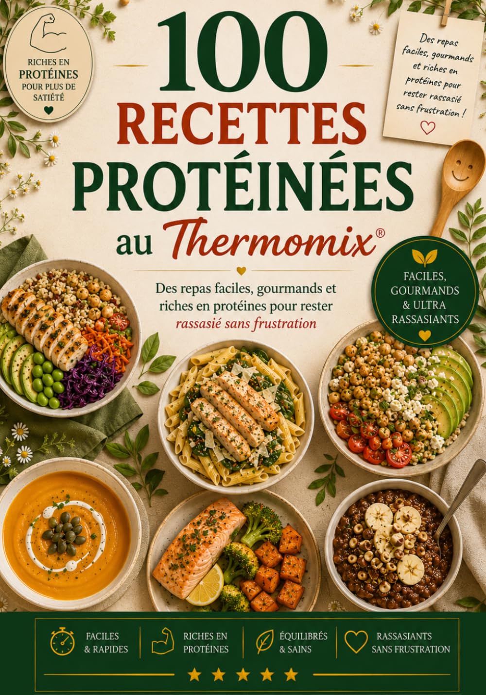 100 Recettes Protéinées au Thermomix: Des repas faciles, gourmands et riches en protéines pour rester rassasié sans frustration (Les Essentiels Thermomix)