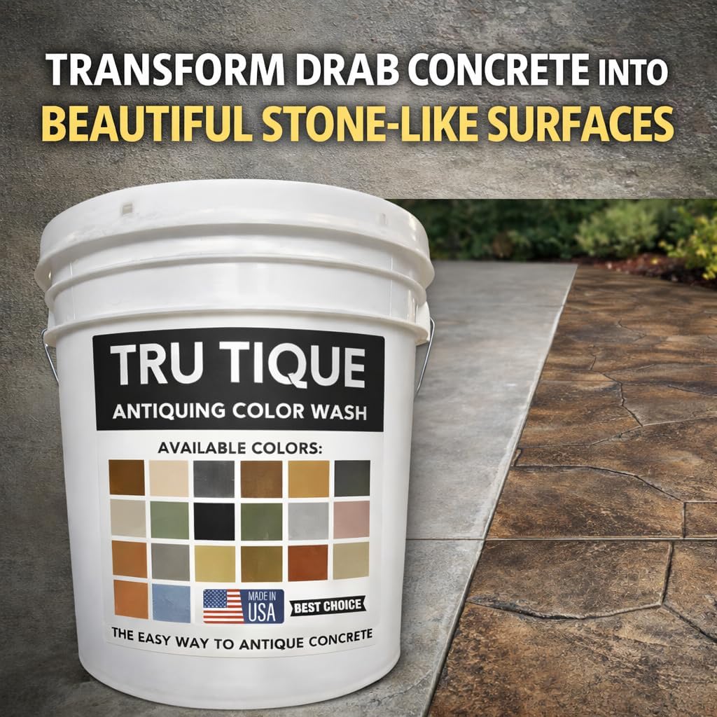Tru Tique (Medium Gray) | Concrete Antiquing Wash Color Pigment (19 Colors) - Enhance Textured Surfaces, Similar Look to Powdered Release Without the Mess, Easy to Use