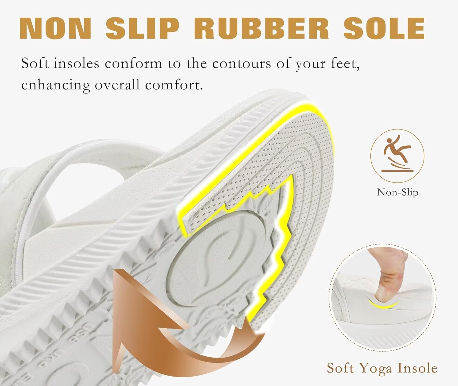 ONCAI Women’s Platform Flip Flops with Arch Support Summer Beach Dressy Trendy Walking Sandals and Thick Outdoor Rubber Soles Size 6-12 - Image 6