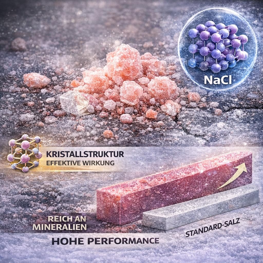 GiDeli Sal grande para deshielo en cubo, 10 kg, color rosa, contra hielo y nieve, sal de deshielo apta para animales para invierno, sal para nieve, eficaz contra la suavidad
