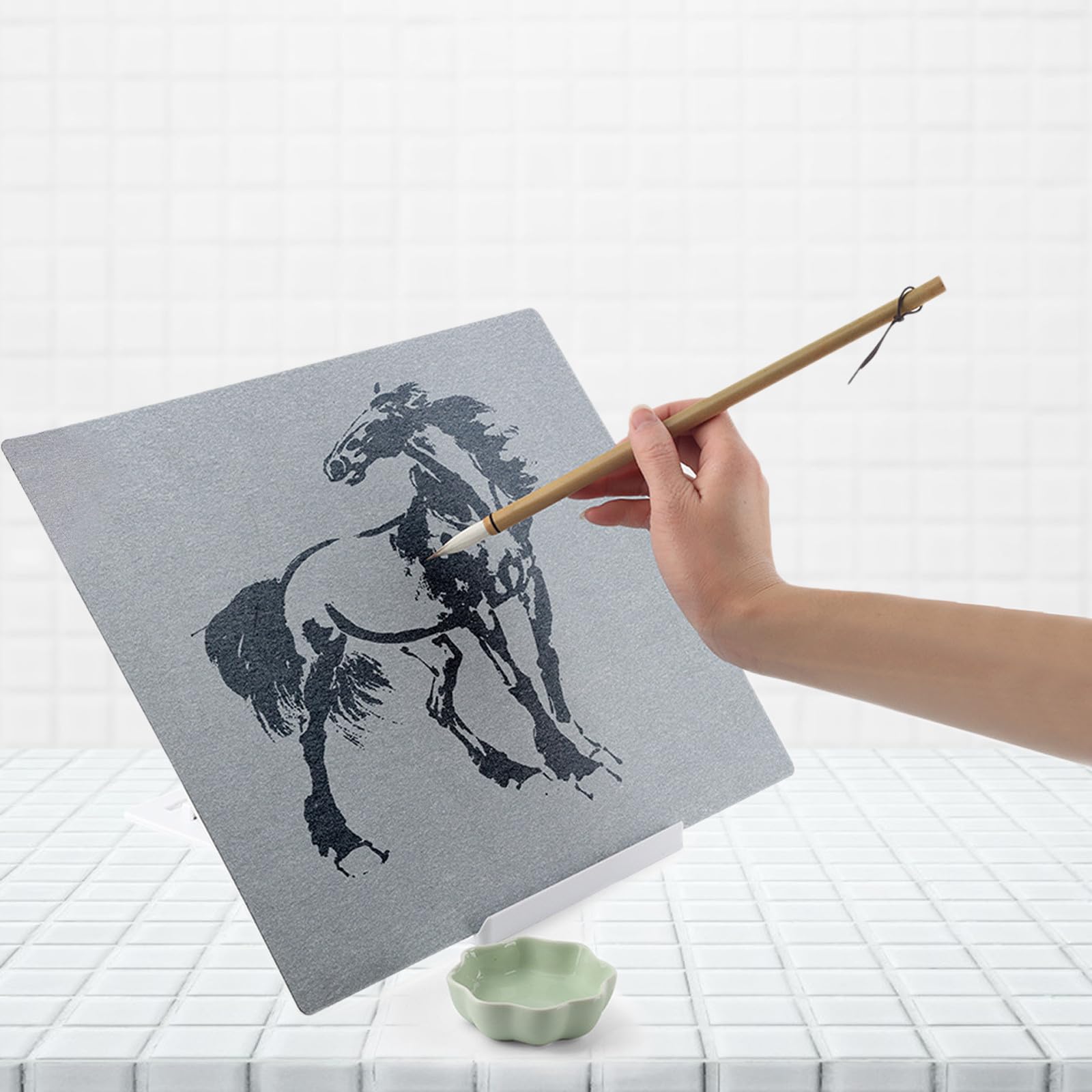 Aquarell-Zeichenset mit faltbarem Zeichenbrett, Pinselhalter und verschiedenen Farben für Outdoor-Skizzieren und Künstler