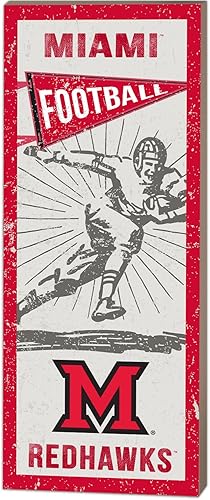 KH deportes ventilador 7"x 18" Miami de Ohio Redhawks Vintage Player