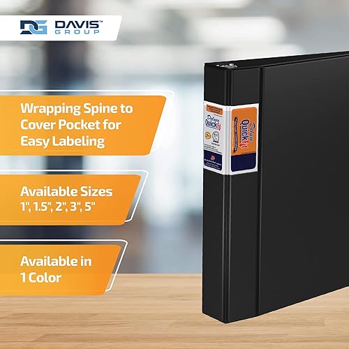 Miniatura 5 de QuickFit Carpeta comercial de alta resistencia, carpeta de 3 anillas en D, color negro, 1.5 pulgadas, 29021