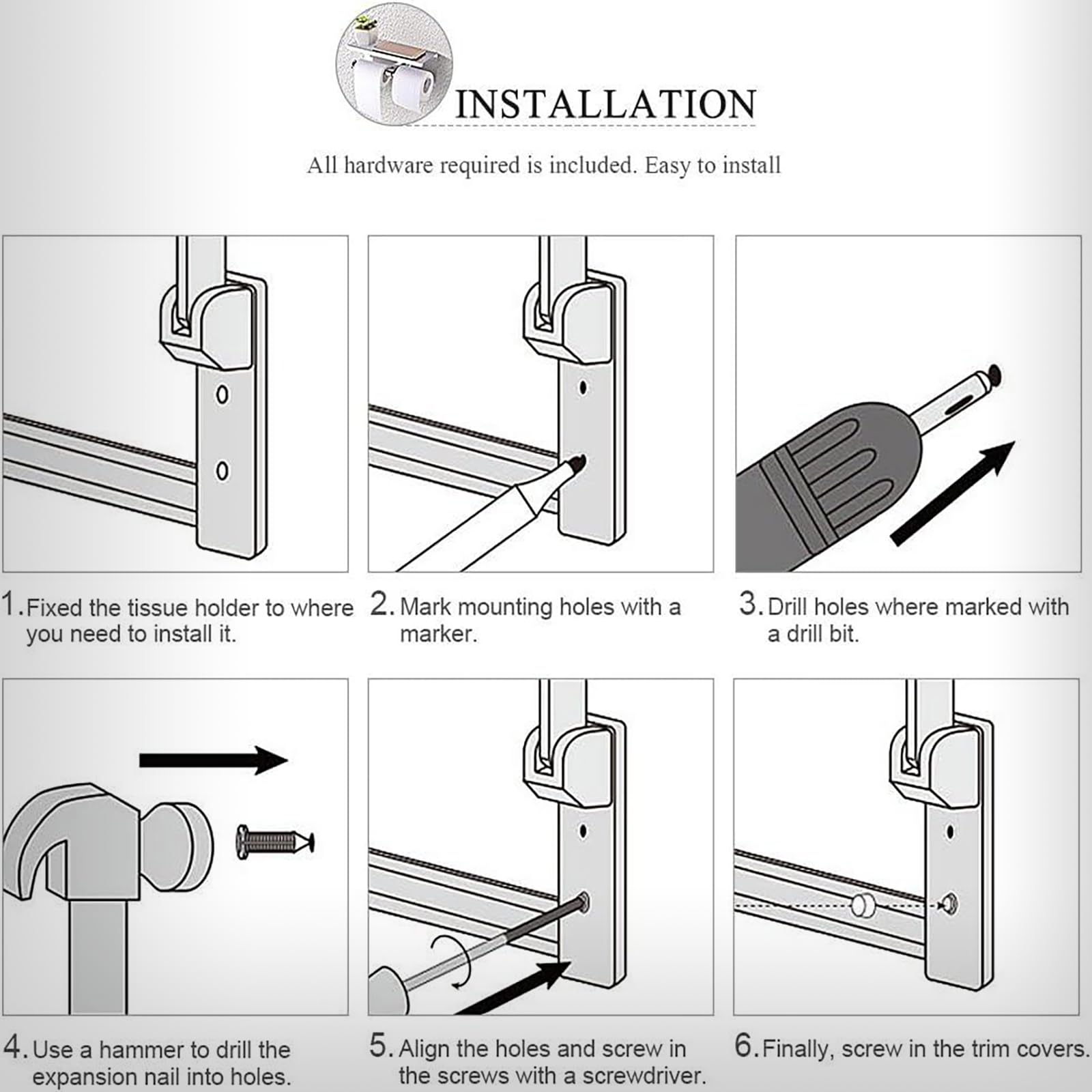 Portarrollos de Papel higiénico Doble con repisa para teléfono, dispensador de Rollo de Papel Doble con repisa, Cromo Pulido, portarrollos de Papel higiénico con repisa, Montaje en Pared Adhesivo con
