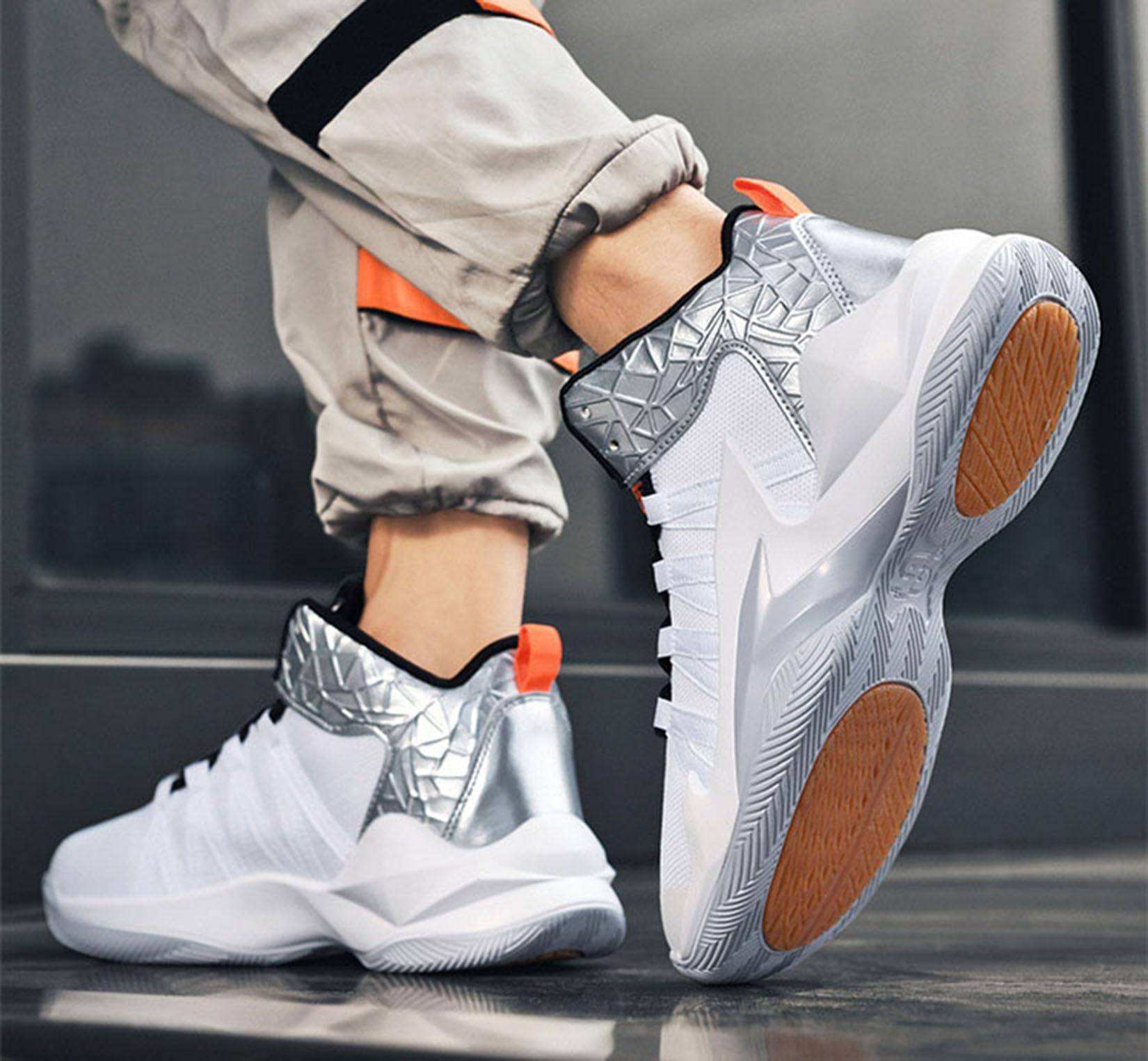 Męskie Buty Do Koszykówki Chłopców Outdoor Buty Sportowe Indoor Buty Sportowe Buty Do Biegania Wygodne(38 EU, Z04)